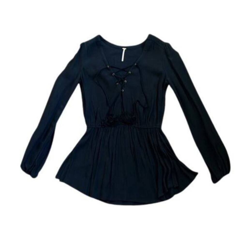 Free People Black Boho Mini Dress/ Cover Up XS